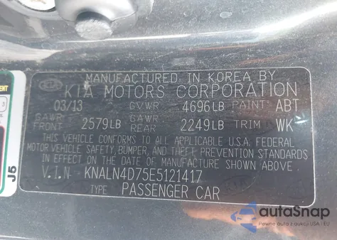 2014 Kia Cadenza Premium from USA, damaged, VIN KNALN4D75E5121417